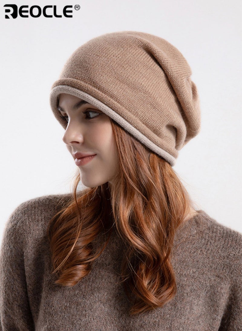 REOCLE Women's Slouchy Beanie with Soft Knit Design and Warm Comfort Fit Skull Cap with Relaxed Style for Winter Cold Weather - Image 2