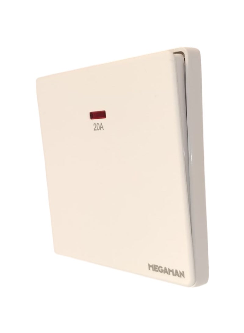 ميجامان Megaman Switch Neon 1Gang 1Way 20Amp - White - Image 1