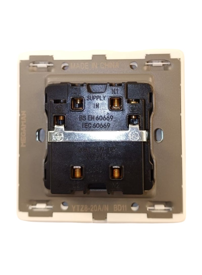 ميجامان Megaman Switch Neon 1Gang 1Way 20Amp - White - Image 4