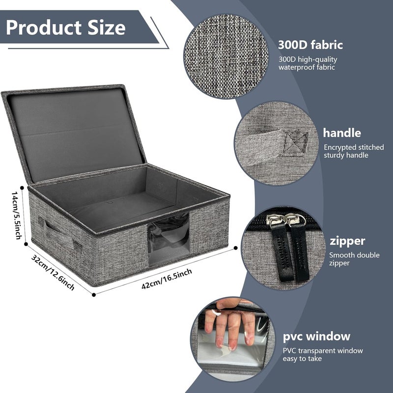 VERONLY Platter Storage Case  Plate Storage Containers with PVC Windows16512655 Stackable China Storage Containers Hard Shell4 Felt Dividers Included for DishPlate Dinnerware and TransportGray - Image 2