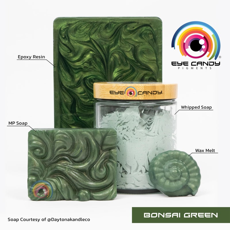 Eye Candy Pigments Premium Green Mica Powder - Bonsai Green (50gr) - for Epoxy, Resin, Soap, Paint, Woodworking, Acrylic Pouring, Bath Bombs, Fishing Lures - DIY Arts and Crafts Additive - Image 2
