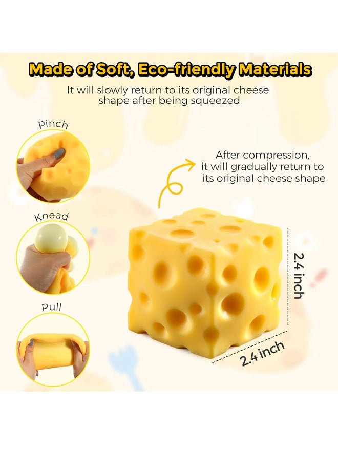 Cheese Block Squishy Stress Relief Fidget Toy - Image 2