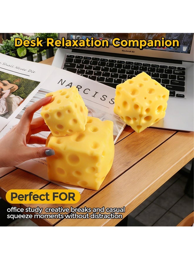 Cheese Block Squishy Stress Relief Fidget Toy - Image 3