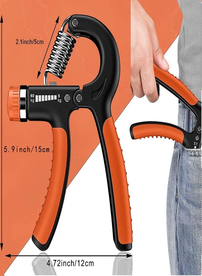 NBSPT Hand Grip Strengthener 2 Pack Adjustable Resistance 5-60kg (10-130lb) Forearm Wrist Finger Exerciser Grip Strength Trainer Squeezer for Workout - Image 4