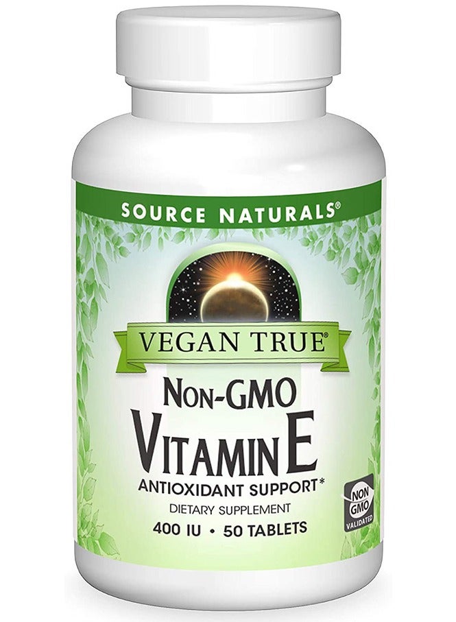 Source Naturals Vegan True Non-GMO Vitamin E, 400 IU, 50 Tablets 