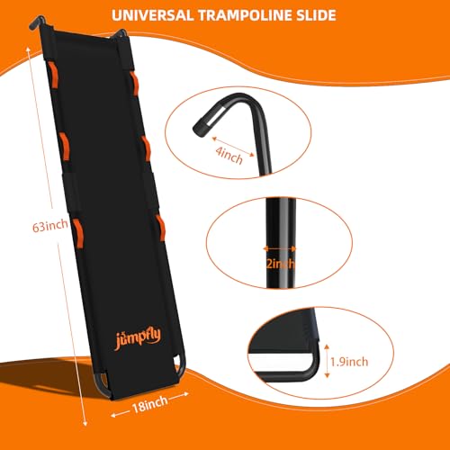 jumpfly Trampoline Slide Ladder Universal Trampoline Ladder with Handles Strong Tear Resistant Fabric Trampoline Accessories for Kids Toddler Climb Up & Slide Down, Orange - Image 5
