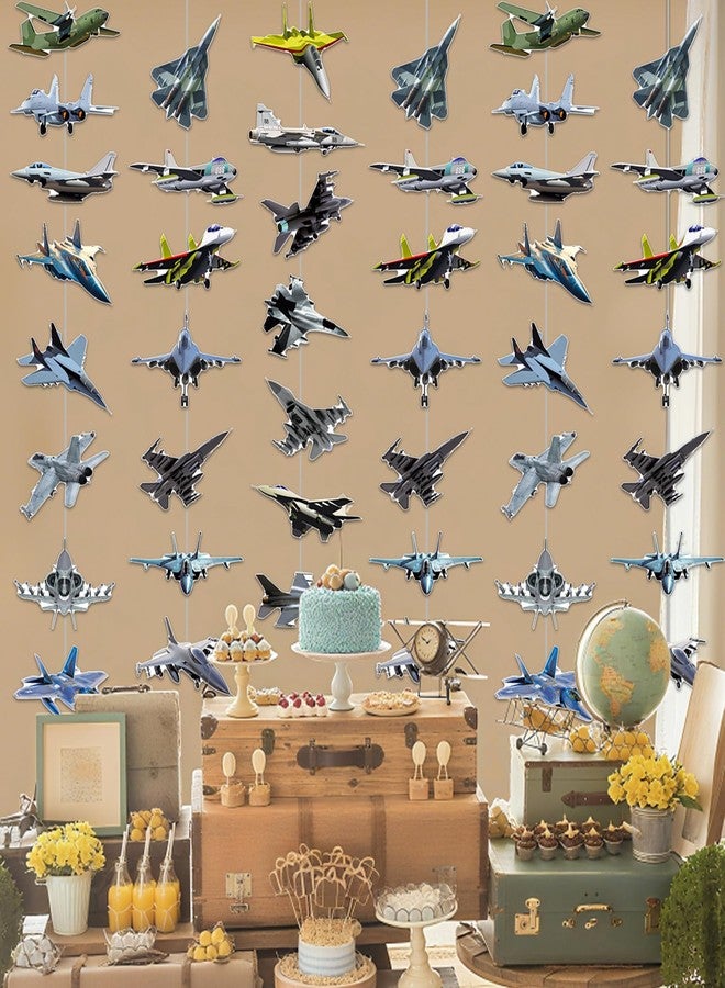 اوموني زينة حفلات أعياد الميلاد على شكل طائرات مقاتلة، 8 قطع، لافتات زينة معلقة على السقف، ديكورات طائرات للأطفال، مستلزمات حفلات استقبال المولود الجديد بطابع الطائرات - Image 5