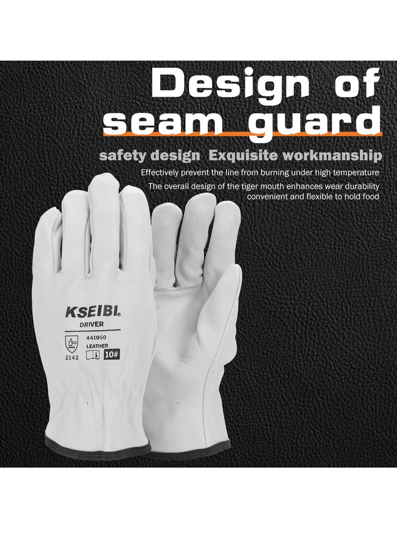 KSEIBI Driver Leather Gloves #10 – Heavy-Duty Genuine Leather Work & Driving Gloves  - Image 5