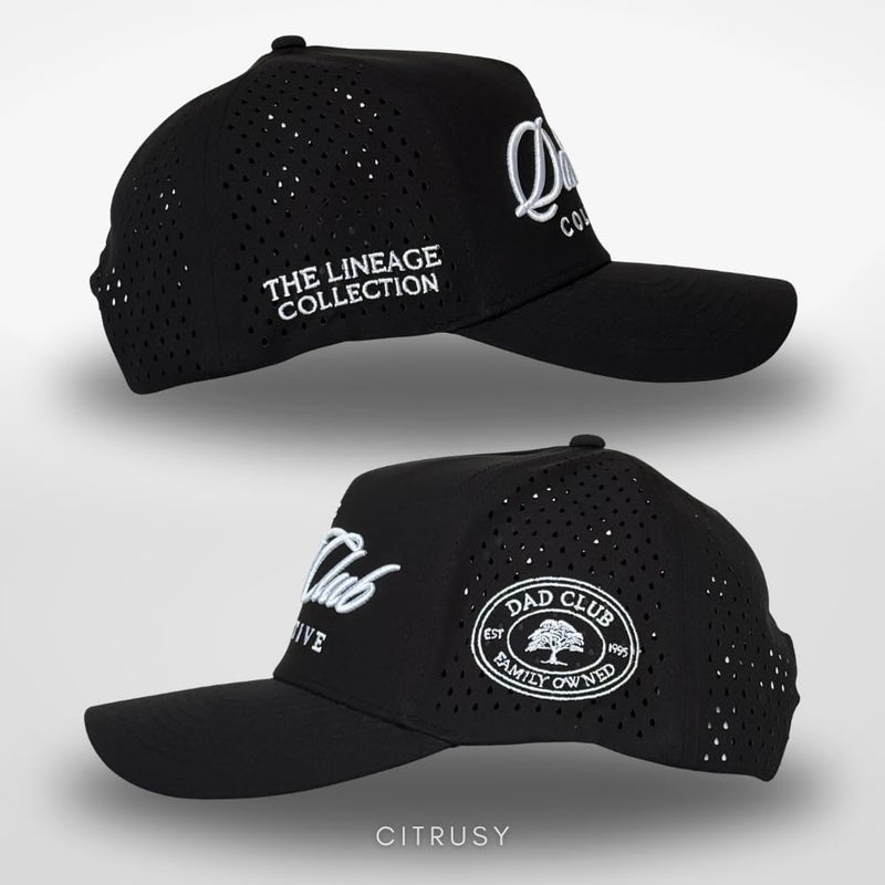 CITRUSY Athletic Trucker Golf Hat | Performance Mens 5 Panel Hat | Cool Breathable Waterproof Sweat Proof Workout Running Cap | Golf Gear Accessories | A Frame Rope Snapback Adjustable Hat (Dad Club | Black) - Image 3