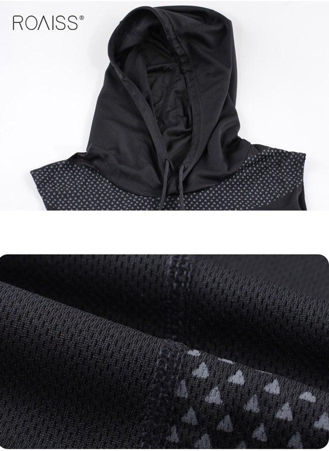 roaiss - Men's Quick Drying Hooded Vest, Breathable Lightweight Tank Top T-Shirt For Workout Fitness Running Basketball - Image 1