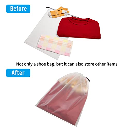 Vorspack Transparent Shoe Bags for Travel Large Clear Shoes Organizers Storage Pouch with Rope for Men and Women 13 Pack - Image 5