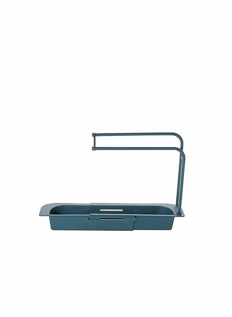 واي آند دي Telescopic Sink Holder, Adjustable Drainer Tray Sponge Soap Organizer Holder Dish Cloth Hanger for Home Kitchen - Image 2