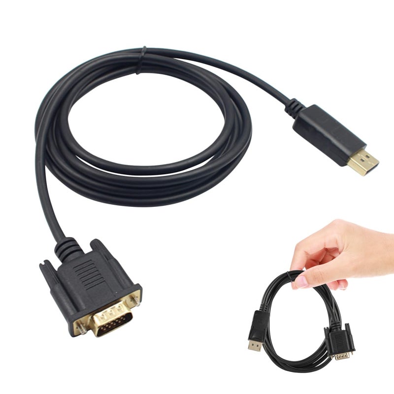 POPETPOP Displayport to Vga Cable 70.86In Gold-Plated Connector Compatible with Computer Monitor Projector for Hd Video Streaming - Image 1