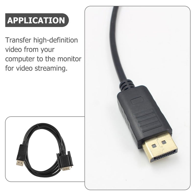 POPETPOP Displayport to Vga Cable 70.86In Gold-Plated Connector Compatible with Computer Monitor Projector for Hd Video Streaming - Image 3