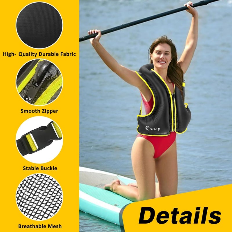 Soly Inflatable Snorkel Vest for Adults，Snorkeling Vest，Snorkeling Vest for Kayaking Canoeing Water Sports Safety. - Image 2