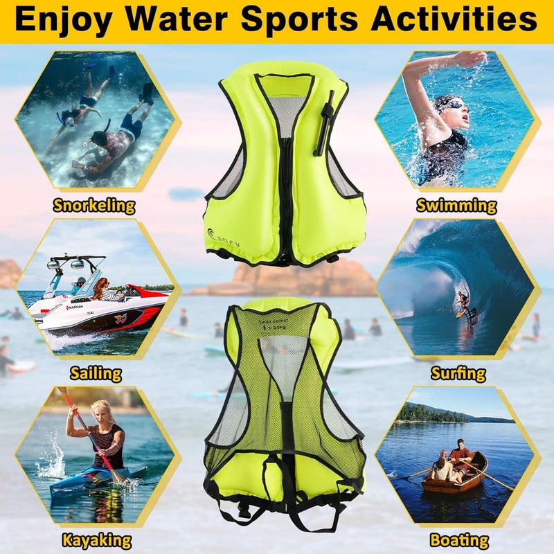 Soly Inflatable Snorkel Vest for Adults，Snorkeling Vest，Snorkeling Vest for Kayaking Canoeing Water Sports Safety. - Image 5