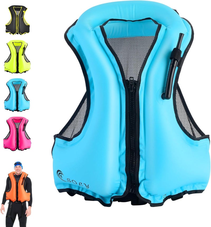 Soly Inflatable Snorkel Vest for Adults，Snorkeling Vest，Snorkeling Vest for Kayaking Canoeing Water Sports Safety. - Image 1