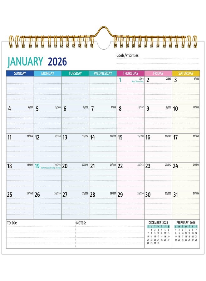 BowCuk Wall Calendar 2026-2027 - 2 Year Calendar 2026-2027, 11 x 8.5 In, Jan 2026 - Dec 2027, 2026 Calendar 24 Months, Small Monthly Calendar 2026, with Ruled Blocks, Thick Paper, Holidays, To-dos ＆ Notes - Image 1
