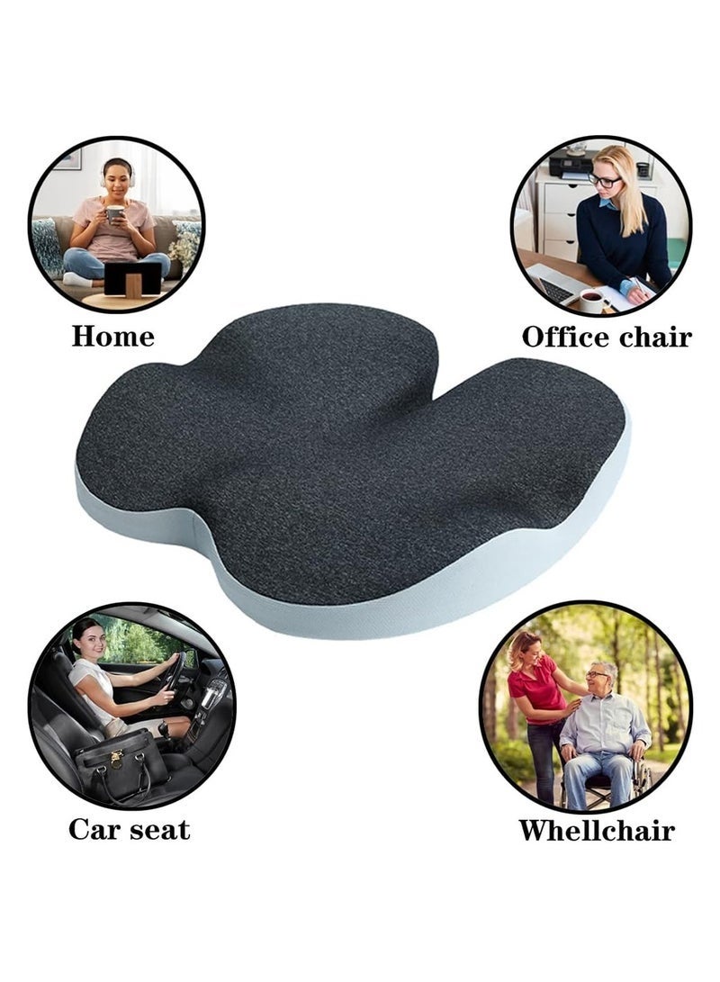 Arabest Seat Cushion, Non-Slip Chair Cushion with Memory Foam, Tailbone Cushions for Pressure Relief, Computer & Car Seat Cushion (Grey) - Image 3