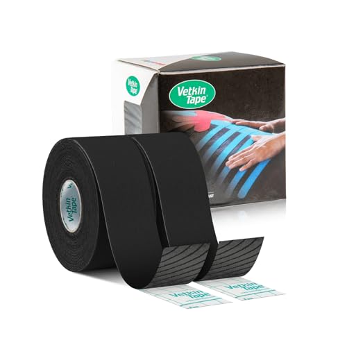 VetkinTape Veterinary Kinesiology Tape Tape for Horses Dogs Equine Canine Kinesiotape Latex Free and Quality Mark Certified Ktape 12 inch Pack of 2 Rolls Black - Image 2