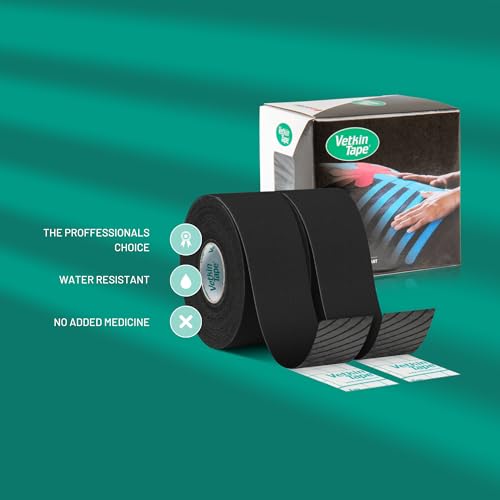 VetkinTape Veterinary Kinesiology Tape Tape for Horses Dogs Equine Canine Kinesiotape Latex Free and Quality Mark Certified Ktape 12 inch Pack of 2 Rolls Black - Image 5
