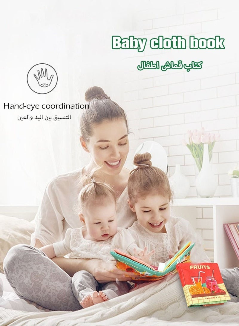 دوركو 6 حزمة كتب القماش الناعم للطفل ، لمس وشعور كتاب القماش التجاعيد للرضيع ، غير سامة ومقاومة للدموع ، ألعاب تعليمية للتعلم المبكر مع ستة مواضيع ، هدايا مثالية للأطفال الصغار - Image 2