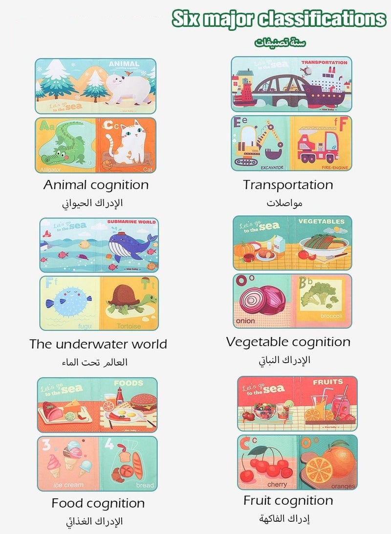 دوركو 6 حزمة كتب القماش الناعم للطفل ، لمس وشعور كتاب القماش التجاعيد للرضيع ، غير سامة ومقاومة للدموع ، ألعاب تعليمية للتعلم المبكر مع ستة مواضيع ، هدايا مثالية للأطفال الصغار - Image 3