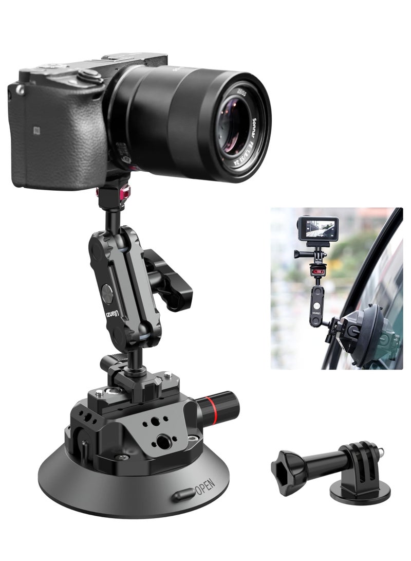 Ulanzi Camera Suction Cup Mount for Action Camera - ULANZI SC-02 4.5in Pump-actived Vacuum Suction Mount w Quick Release NOTA Magic Arm Car Boats Windshield & Window Mount for Nikon Canon Sony DSLR - Image 1
