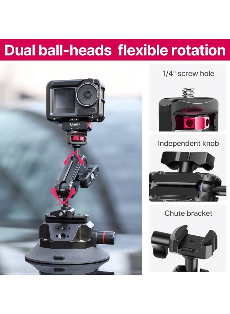 Ulanzi Camera Suction Cup Mount for Action Camera - ULANZI SC-02 4.5in Pump-actived Vacuum Suction Mount w Quick Release NOTA Magic Arm Car Boats Windshield & Window Mount for Nikon Canon Sony DSLR - Image 5