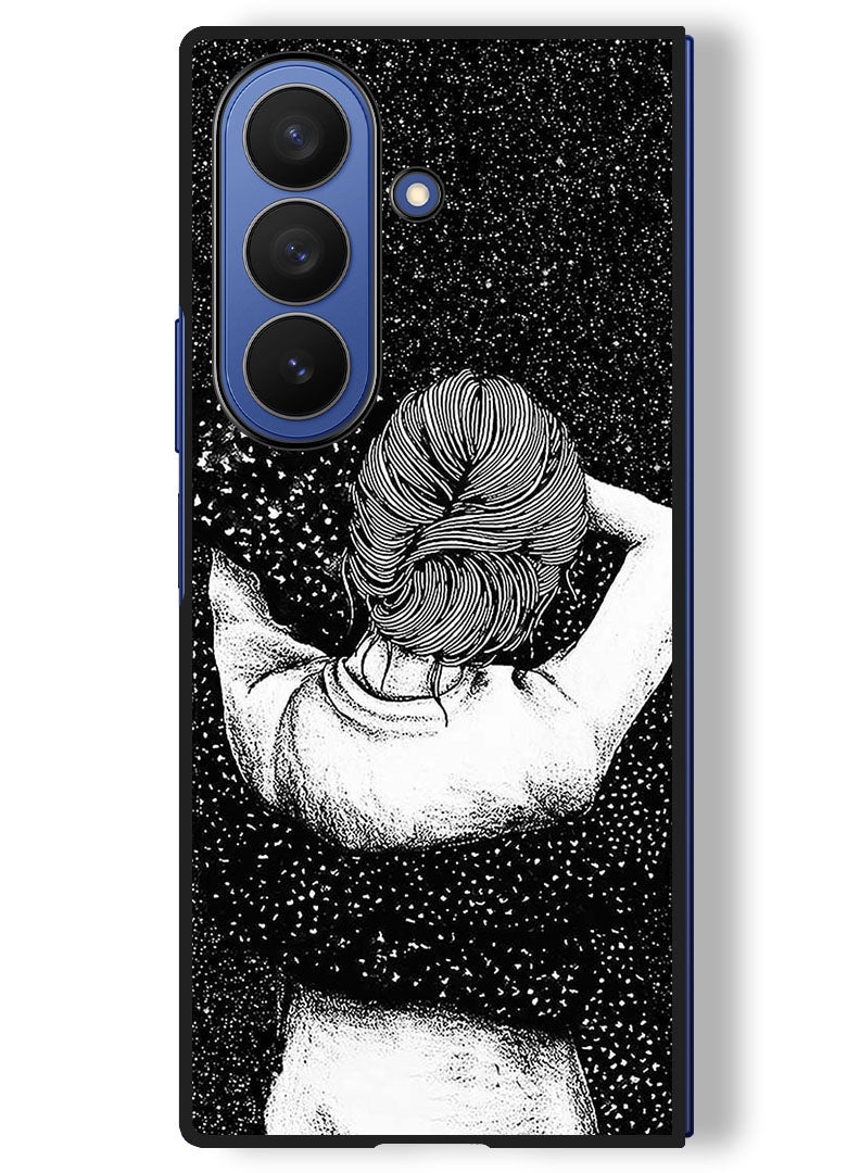 Theodor Case Compatible with Samsung Galaxy Z Fold 7 - 8 Inch Protection Shockproof Bumper Cover Night Imagination Of Girl - Image 1