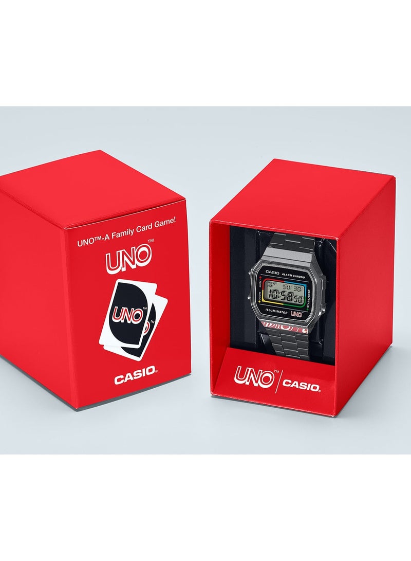 CASIO UNO™ collaboration model Vintage Stainless Steel Watch A168WEUC-1A - Image 4