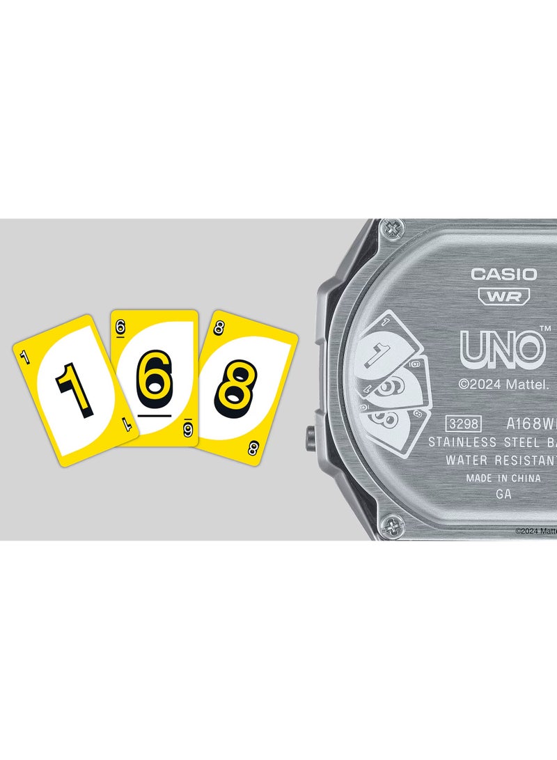 CASIO UNO™ collaboration model Vintage Stainless Steel Watch A168WEUC-1A - Image 3