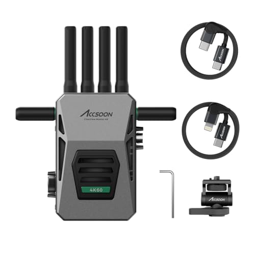 Accsoon CineView Master 4K Wireless Video Transmitter, 4K60/1080p60 2.4+5+6GHz Tri-Band 8202 ft Range 25ms Latency SDI&HDMI Video Transmission System, 1 Wired iOS+ 4 Wireless iOS/Android Monitoring - Image 4