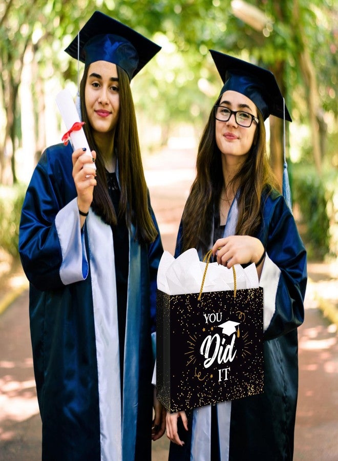 PETCEE Graduation Gift Bags - 11.4" You Did It Large Grad Gift Bag with Tissue Paper for Graduates Him Her 2026 Black Graduation Bags for College Senior High School 8th Grade Nursing School Party Supplies - Image 5