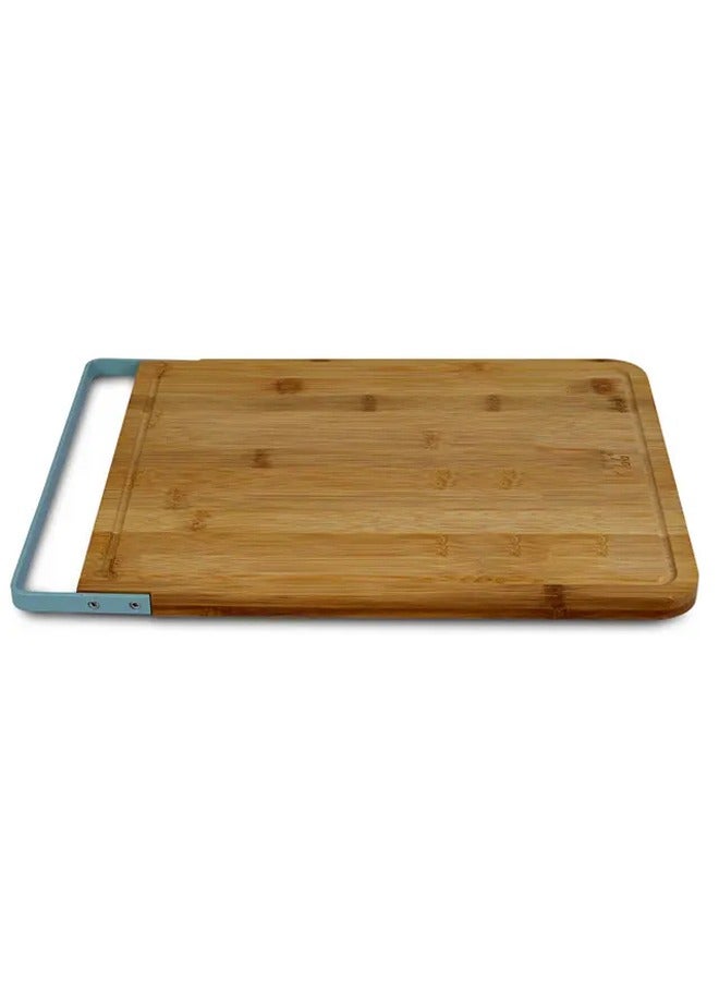 أولالا لوح قطع خيزران طبيعي مع خندق ومقابض معدنية - Image 2