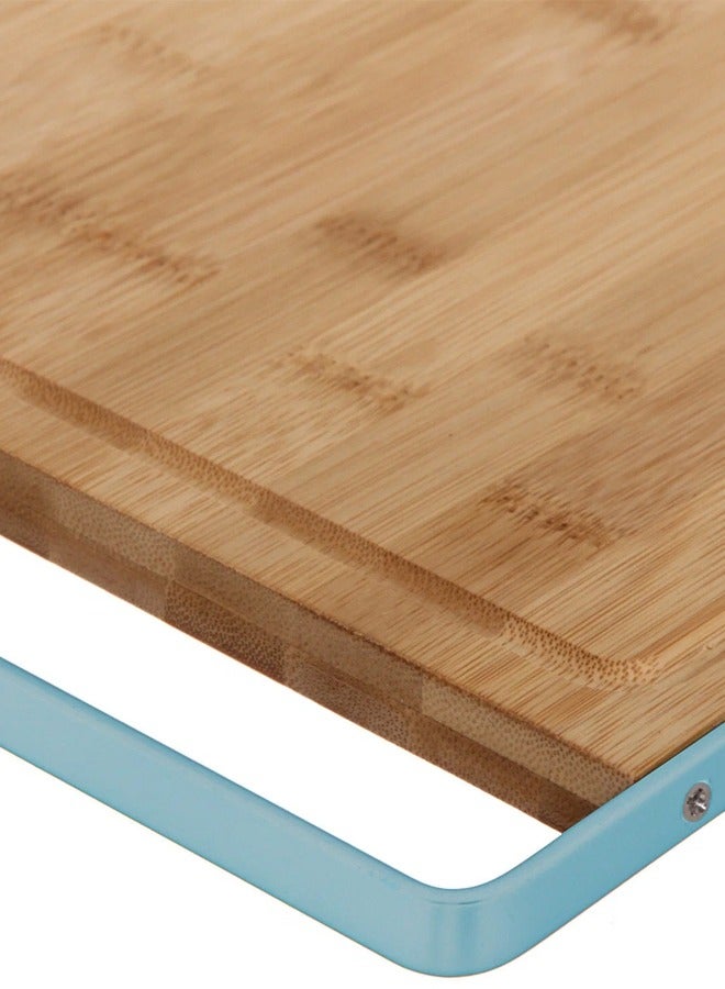 أولالا لوح قطع خيزران طبيعي مع خندق ومقابض معدنية - Image 4