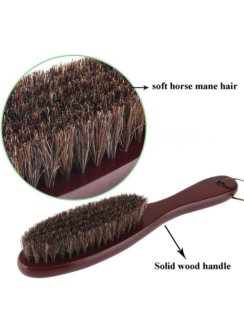 Clothes Brush Lint Remover with Genuine Soft Horsehair and Brown Wooden Handle for Coat Men Suits Shoes Jacket Furniture Car Mat and Pet Hair (1-Pack) - Image 4