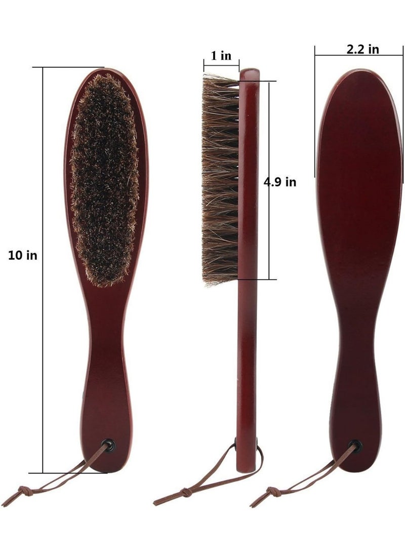 Clothes Brush Lint Remover with Genuine Soft Horsehair and Brown Wooden Handle for Coat Men Suits Shoes Jacket Furniture Car Mat and Pet Hair (1-Pack) - Image 5
