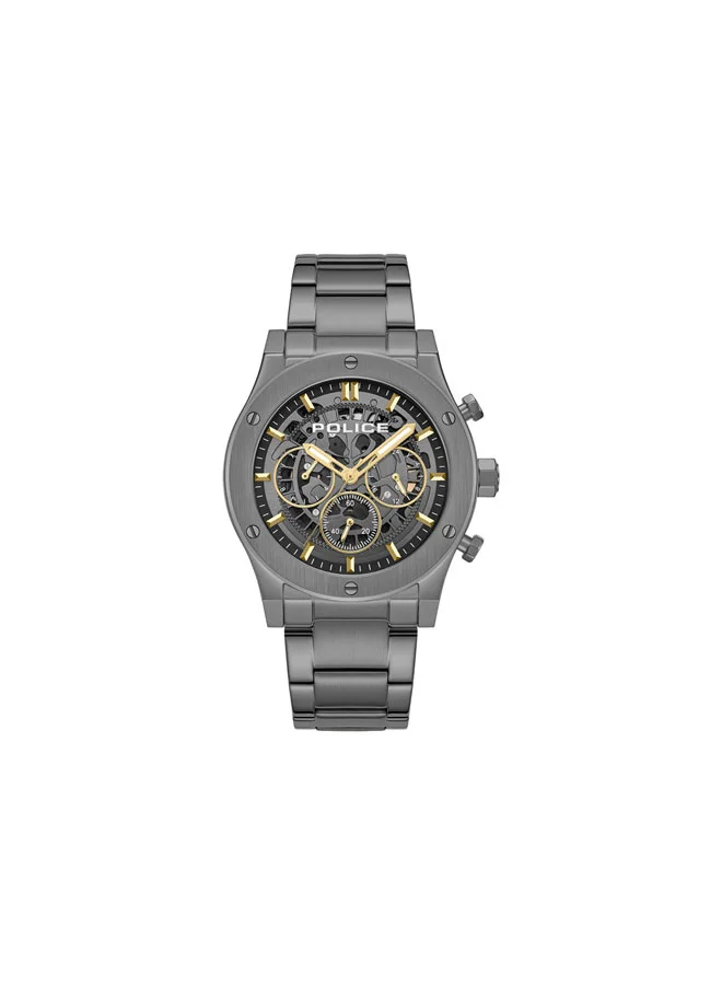 POLICE Knotty Gunmetal Dial Gunmetal Stainless Steel Bracelet Multifunction Watch for Men - 42mm