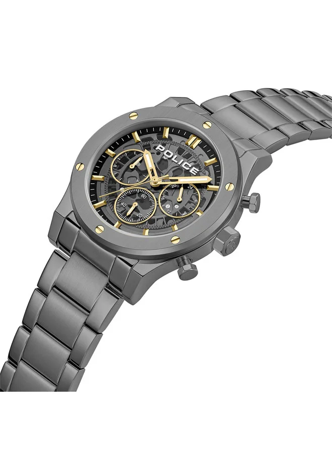 POLICE Knotty Gunmetal Dial Gunmetal Stainless Steel Bracelet Multifunction Watch for Men - 42mm