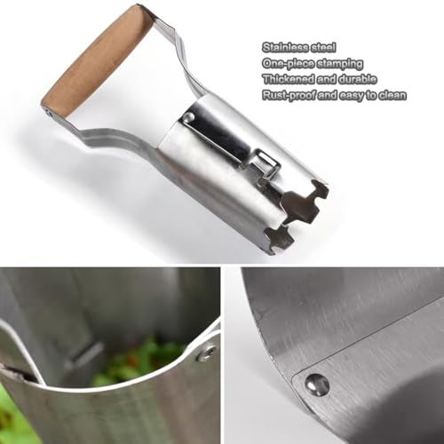Yingruier Bulb Planter Tool, 4 Inches Depth Mark Hand Bulb Planter, Non-Bending Stainless Steel Bulb Planter Digger, Garden Bulb Transplanter with Comfortable Grip Wooden Handle for Tulip and Daffodils - Image 4