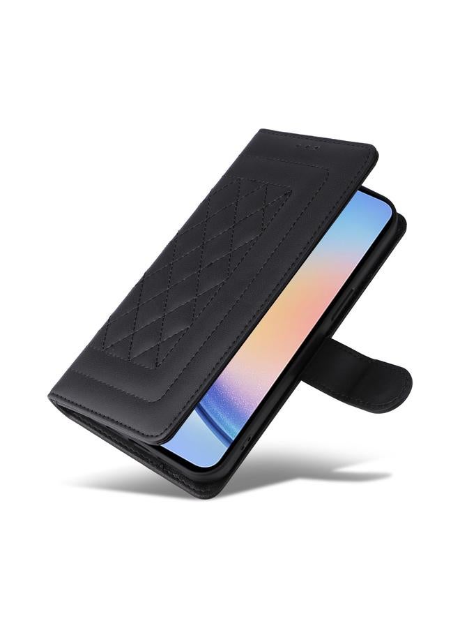 S-TOP Case For Samsung Galaxy A34 5G Diamond Lattice Leather Flip Phone Case - Image 5