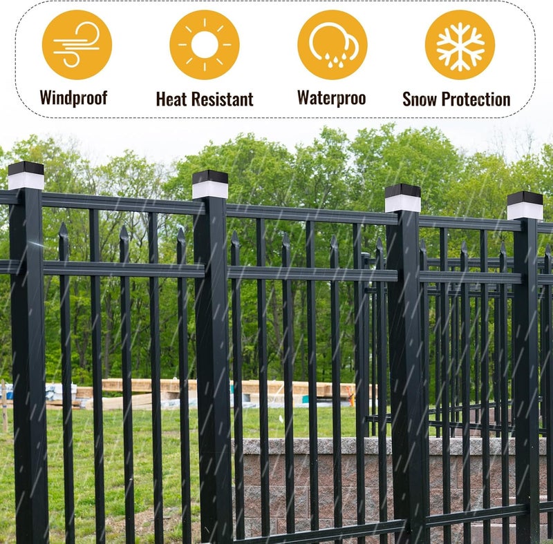Tujoe 20 Pack Solar Fence Post Cap Lights 2 x 2 Inches Solar Fence Post Caps Lights for Garden, Street, Gazebos, Street Wall (Warm Yellow) - Image 5