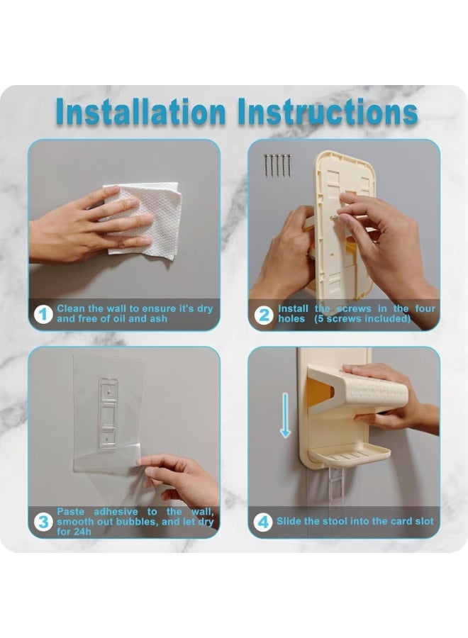 سيوسي Shower Foot Rest, Shower Shaving Step, Wall-Mounted Foot Rest for Leg Hair Removal, Anti-Slip Bathroom Step Stool for Kids, Seniors, and Adults, Suitable for Tile, Glass, and Apartment Use (White) - Image 3