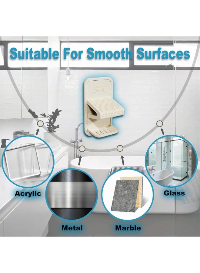 سيوسي Shower Foot Rest, Shower Shaving Step, Wall-Mounted Foot Rest for Leg Hair Removal, Anti-Slip Bathroom Step Stool for Kids, Seniors, and Adults, Suitable for Tile, Glass, and Apartment Use (White) - Image 4