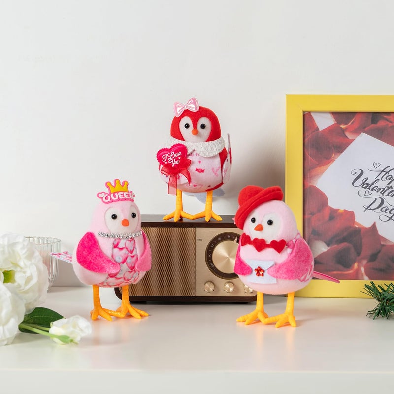FENGJIDA 3 PCS Decorations Birds,Love Birds Decor Set of 3 Holding Love Sign Birds, Decorations for Home Table Tray Ornaments,Sweet Gifts for Women - Image 5