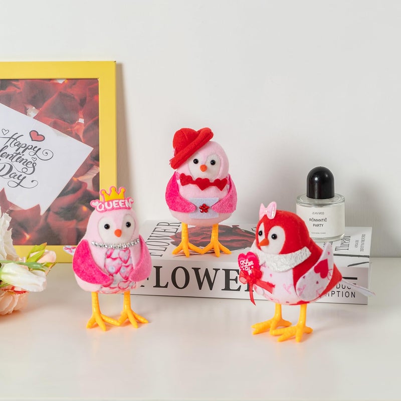 FENGJIDA 3 PCS Decorations Birds,Love Birds Decor Set of 3 Holding Love Sign Birds, Decorations for Home Table Tray Ornaments,Sweet Gifts for Women - Image 4