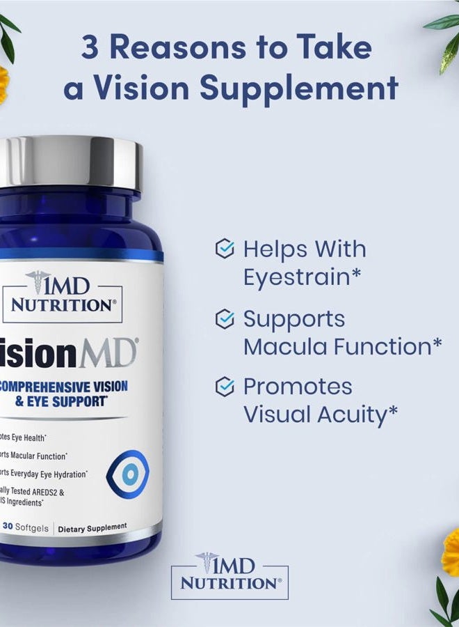 1MD Nutrition Eye Vitamin CARMIS by VisionMD - with Lutein & Zeaxanthin | Supports Eye Health, Daily Eye Strain & Occasional Dry Eye | 60 Softgels (Pack of 2) - Image 2