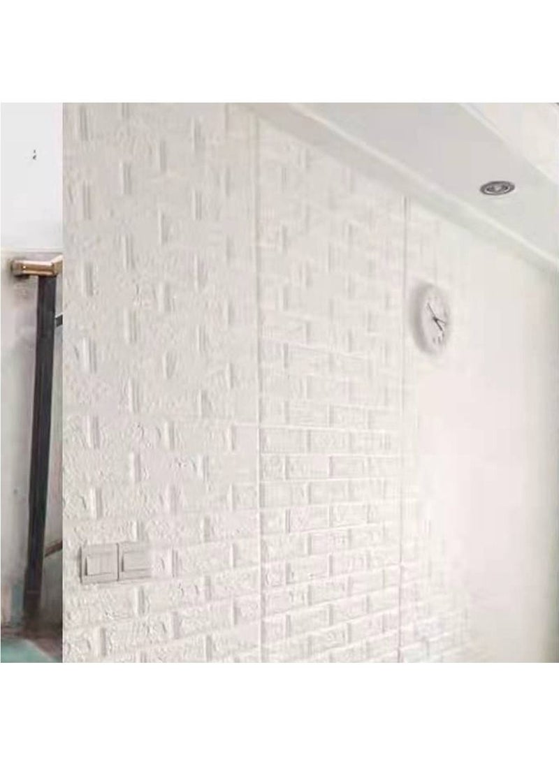 FFD 10pcs Wall Sticker Self Adhesive Wall Panels Waterproof PE Foam White Wallpaper For Living Room TV Wall and Home Decor - Image 2