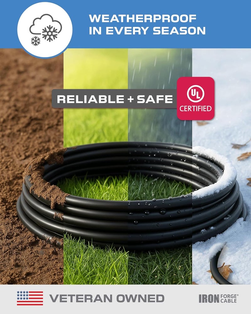 IRON FORGE CABLE 2 Pack 50 Ft Black Extension Cord, 16/3, 50 Foot Extension Cord, 3 Prong, Weatherproof - Great for Outside Use - Image 2